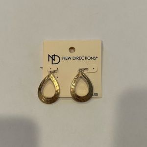 New Directions Brushed Gold Droplet Earrings